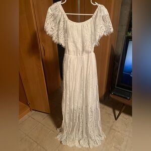 SHEIN White Lace Maxi Dress